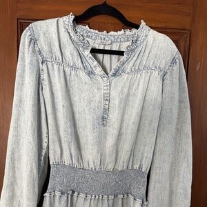 Rails brand, size M, looks like light-wash denim, but feels like washed silk